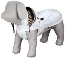 Obleček CERTALDO bílý s kapucí, uvnitř kostka flíz Trixie S 33cm (1)