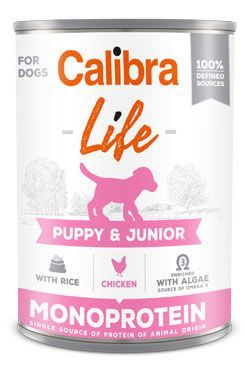 Calibra Dog Life  konzerva Puppy&Junior Chicken&rice 400g