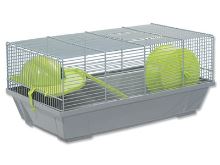 Klec SMALL ANIMAL Erik šedá se zelenou výbavou 50,5x28x25cm (1)