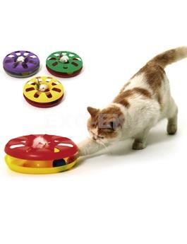 Karlie Hračka kočka Talíř plast oboustranný s míčkem
