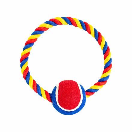 HIP HOP bavlněný kruh s tenisákem 6cm,18cm/140g červená, modrá, bílá