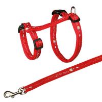 Postroj pro kočku s vodítkem XL fialový 34-57/13mm (1)