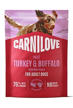 Carnilove Dog Pouch Paté Turkey & Buffalo with Rose Petals 300g
