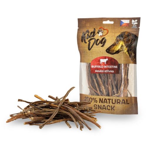 KIDDOG 100% Natural Snack, hovězí střívka tenká 12 cm / 120g