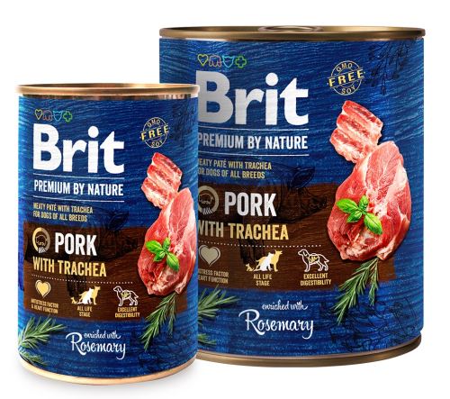 Brit Premium Dog by Nature konzerva Pork & Trachea 400g