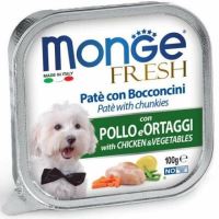 MONGE FRESH - paštika a kousky s kuřetem a zeleninou 100g pro psy (1)