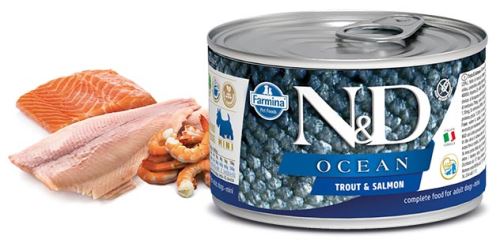 N&D DOG OCEAN Adult Trout & Salmon Mini 140g