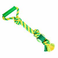 Přetahovadlo s rukojetí HipHop 3 uzly, tenisák 45cm/310g limetová, zelená (1)
