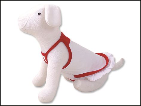 Šaty DOG FANTASY summer bílo-červené