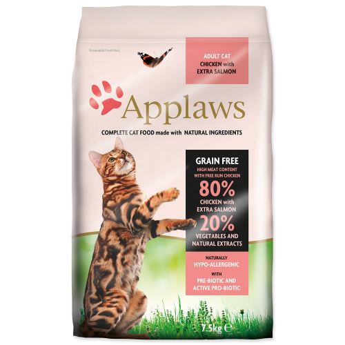 APPLAWS Dry Cat Chicken & Salmon - granule pro kočky s lososem 7,5kg