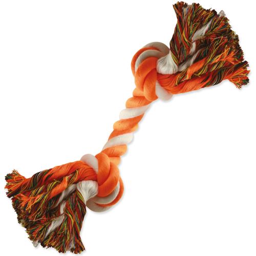 Uzel DOG FANTASY bavlněný oranžovo-bílý 2 knoty 20cm