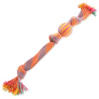 Přetahovadlo DOG FANTASY míč barevné vzor 1, 3 knoty - 50 cm 1ks Přetahovadlo DOG FANTASY míč barevné vzor 1, 3 knoty - 50 cm 1ks