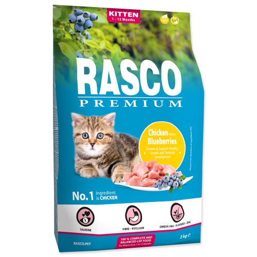 RASCO Premium Cat Kibbles Kitten, chicken, blueberries 2kg