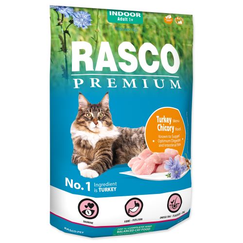 RASCO Premium Cat Kibbles Indoor, Turkey, Chicori Root 400g