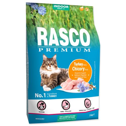 RASCO Premium Cat Kibbles Indoor, Turkey, Chicori Root 2kg