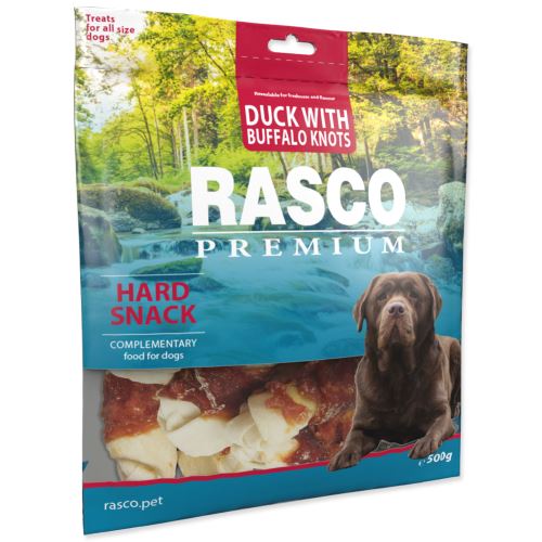 Pochoutka RASCO Premium uzle bůvolí 5cm s kachním masem 500g