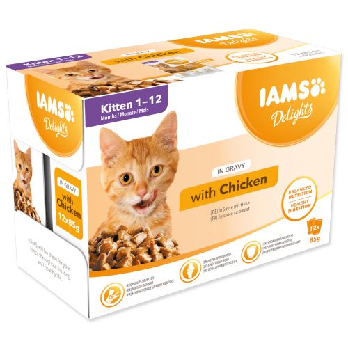 Kapsičky IAMS Kitten delights chicken in gravy Multipack 12x85g