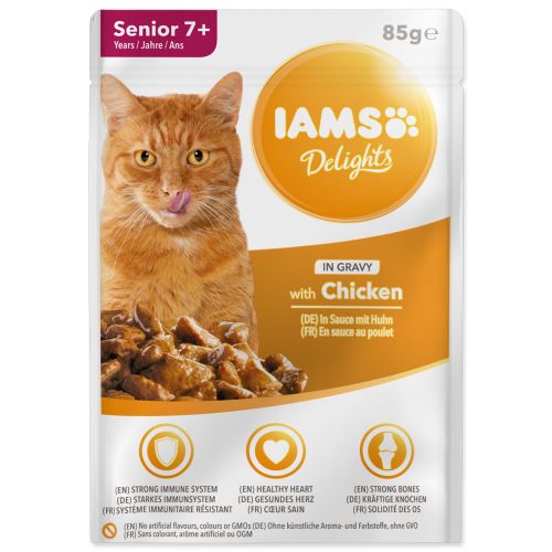Kapsička IAMS Cat Senior delights kuřecí v omáčce 85g