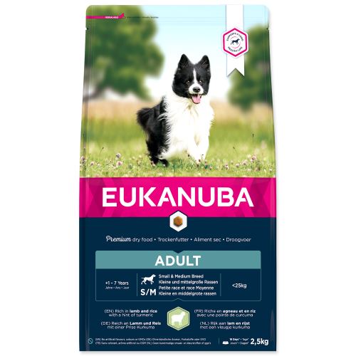 EUKANUBA Adult Small & Medium Lamb & Rice 2,5kg - EXP 12/2021