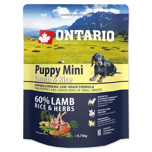 ONTARIO Puppy Mini Lamb & Rice 750g
