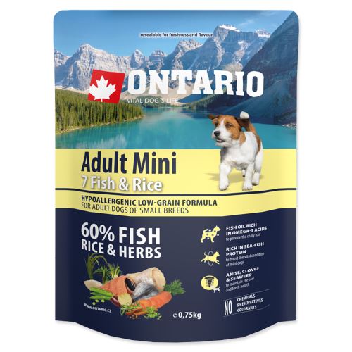 ONTARIO Adult Mini Fish & Rice 750g