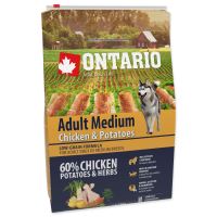 ONTARIO Dog Adult Medium Chicken & Potatoes & Herbs 2,25kg ONTARIO Dog Adult Medium Chicken & Potatoes & Herbs 2,25kg