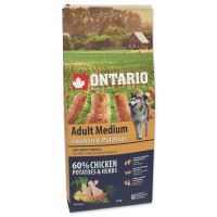 ONTARIO Dog Adult Medium Chicken &amp; Potatoes &amp; Herbs 12kg