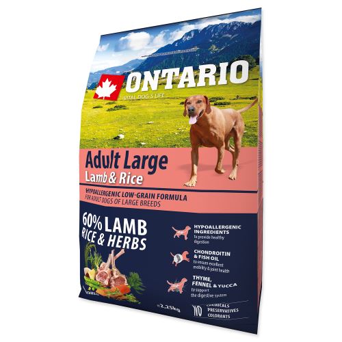 ONTARIO Adult Large Lamb & Rice & Turkey 2,25kg