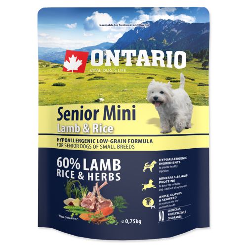 ONTARIO Senior Mini Lamb & Rice 750g