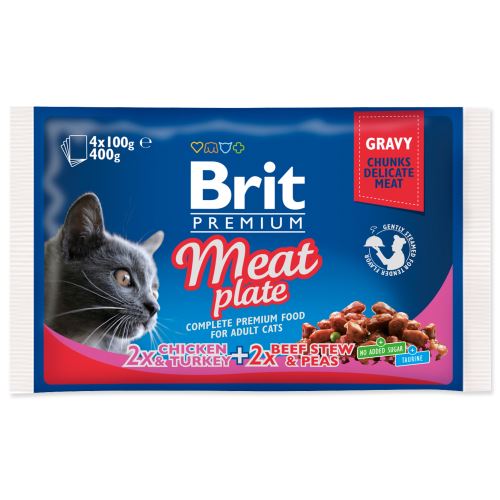 BRIT Premium Cat Meat Plate kapsičky 400g