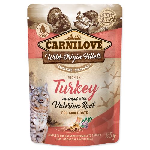 Carnilove Cat Pouch Rich in Turkey enriched with Valerian Root 85g