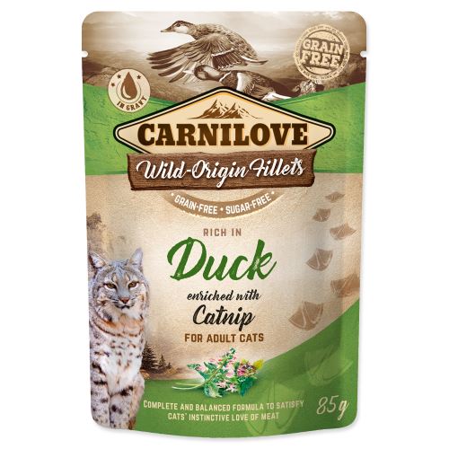Carnilove Cat Pouch Rich in Duck enriched with Catnip 85g