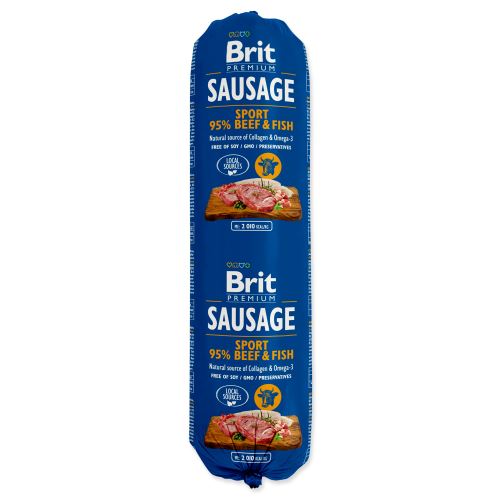 Salám BRIT Premium Sausage Sport – Beef & Fish 800g