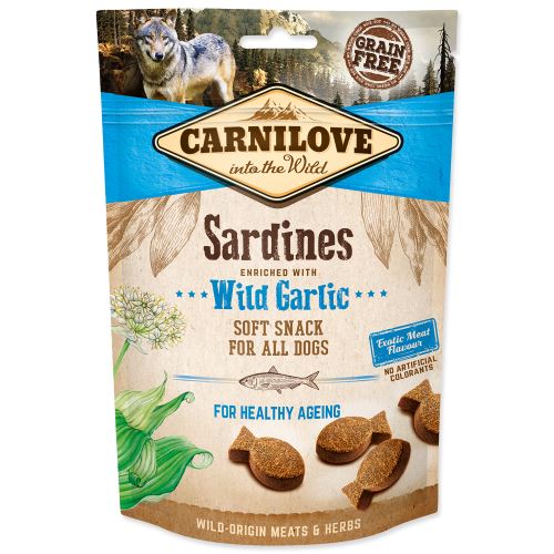 CARNILOVE Dog Semi Moist Snack Sardines enriched with Wild garlic 200g