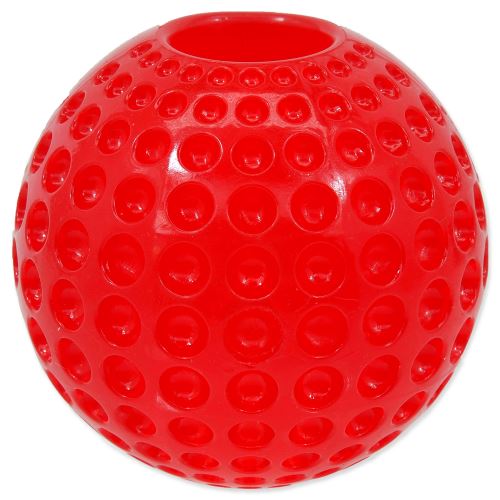 Hračka DOG FANTASY Strong míček gumový s důlky červený 6,3cm
