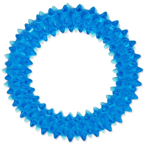 Hračka DOG FANTASY kroužek vroubkovaný modrý 7cm