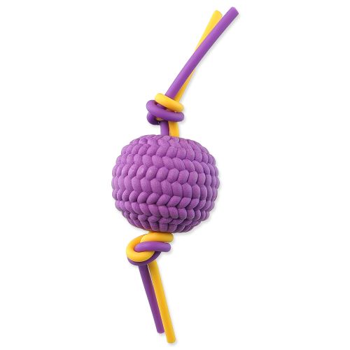Hračka DOG FANTASY míček + flexi lana TPR pěna fialový