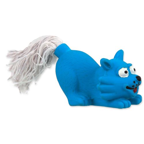 Hračka DOG FANTASY Latex Mini Kočka modrá se zvukem 7cm