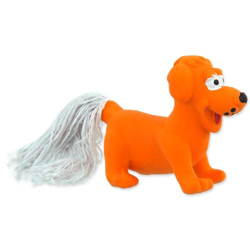 Hračka DOG FANTASY Latex Mini Pes oranžový se zvukem 7cm