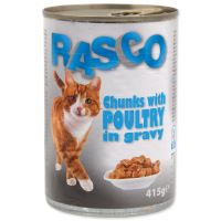 Konzerva RASCO Cat drůbeží kousky ve šťávě 415g