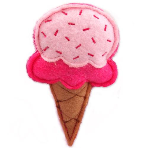 Hračka LET`S PLAY zmrzlina s catnipem růžová 10cm