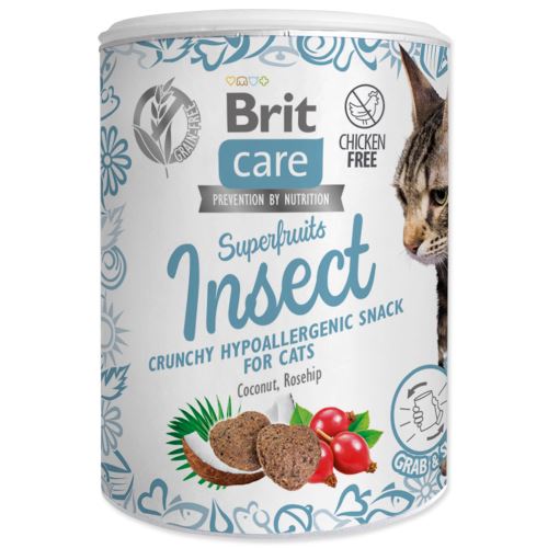 BRIT Care Cat Snack Superfruits Insect with Coconut Oil and Rosehips 100g