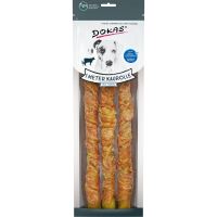 Dokas Tyčky z hovězí kůže obalené kuřecím masem 315g Dokas Tyčky z hovězí kůže obalené kuřecím masem 315g