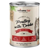 Chicopee Adult Gourmet drůbeží, krabí konzerva pro kočky 400g